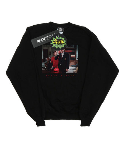 Black - Front - DC Comics Womens-Ladies Batman TV Series Bruce & Dick Photo Sweatshirt