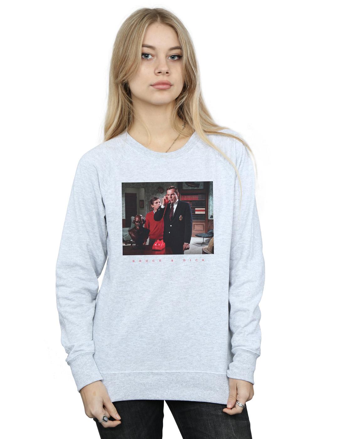 Sports Grey - Back - DC Comics Womens-Ladies Batman TV Series Bruce & Dick Photo Sweatshirt