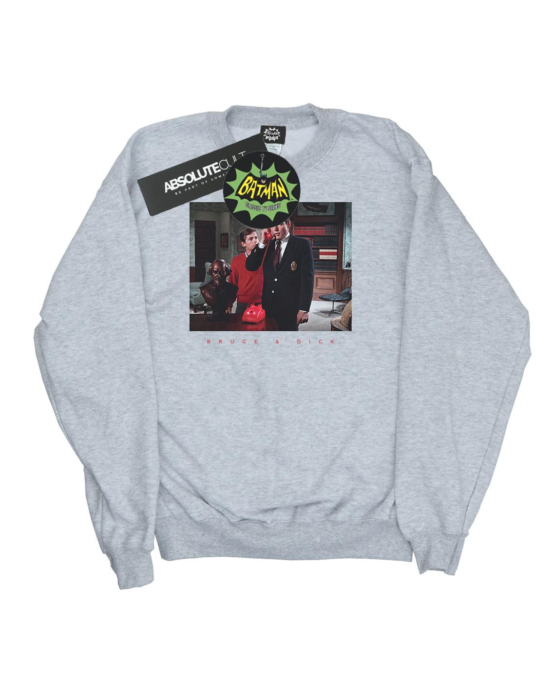 Sports Grey - Front - DC Comics Womens-Ladies Batman TV Series Bruce & Dick Photo Sweatshirt