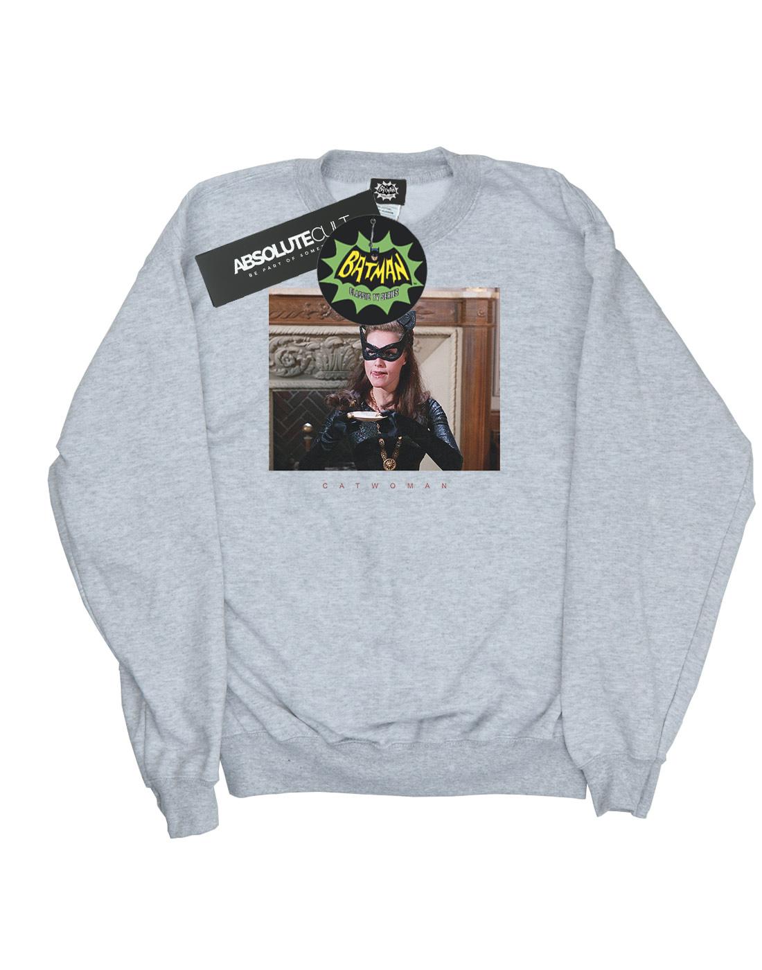 Sports Grey - Front - DC Comics Womens-Ladies Batman TV Series Catwoman Photo Sweatshirt