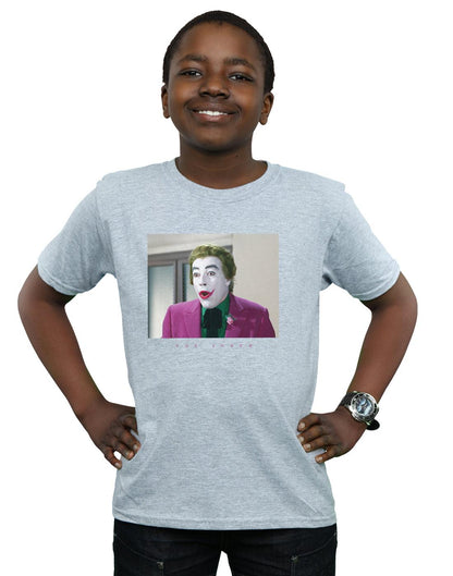 Sports Grey - Back - DC Comics Boys Batman TV Series Joker Photograph T-Shirt