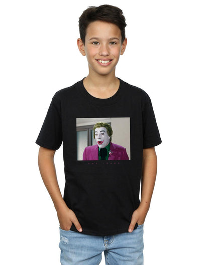 Black - Back - DC Comics Boys Batman TV Series Joker Photograph T-Shirt