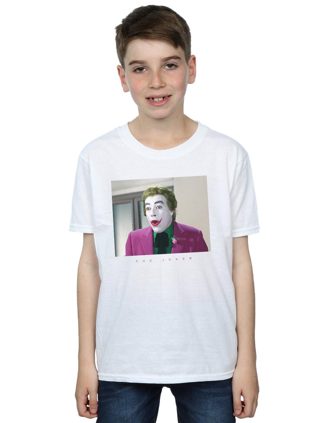 White - Back - DC Comics Boys Batman TV Series Joker Photograph T-Shirt