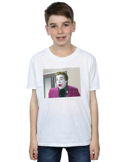 White - Back - DC Comics Boys Batman TV Series Joker Photograph T-Shirt