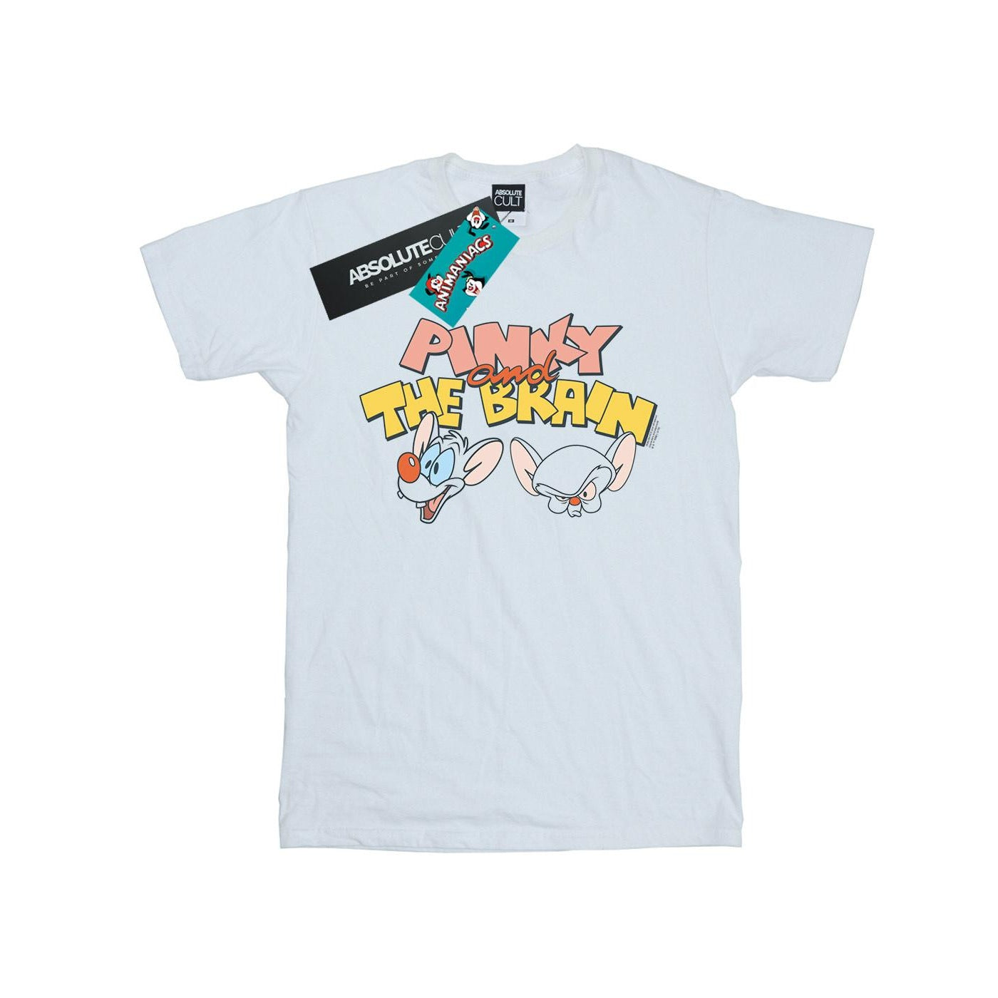 White - Front - Animaniacs Mens Pinky And The Brain Heads T-Shirt