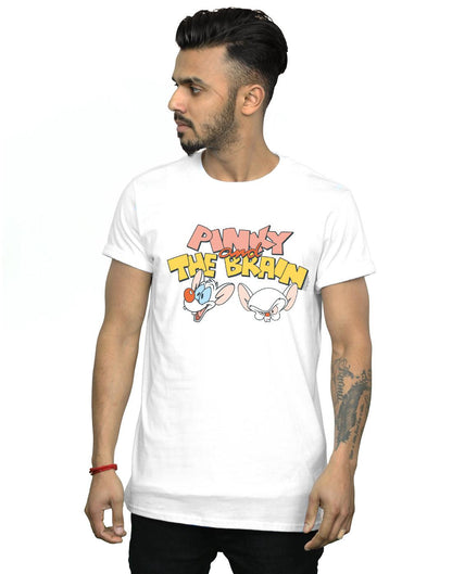 White - Back - Animaniacs Mens Pinky And The Brain Heads T-Shirt