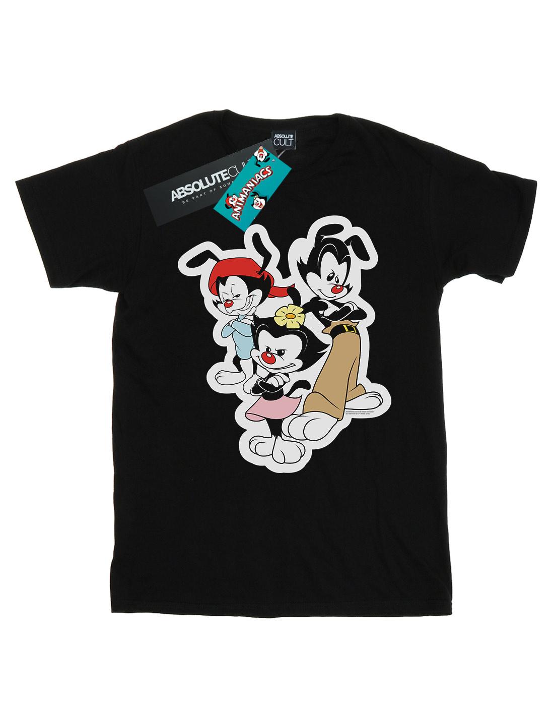 Black - Front - Animaniacs Mens Dot Wakko And Yakko T-Shirt