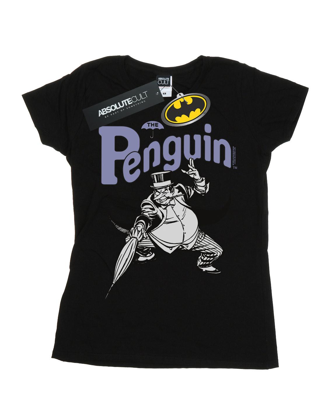 Black - Front - DC Comics Womens-Ladies Penguin Mono Action Pose Cotton T-Shirt