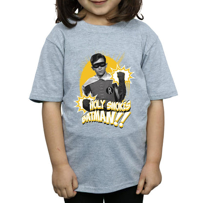 Sports Grey - Side - DC Comics Girls Batman TV Series Robin Holy Smokes Cotton T-Shirt