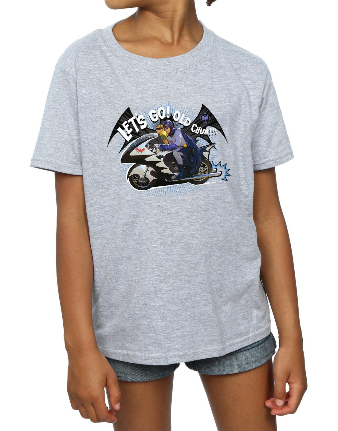 Sports Grey - Side - DC Comics Girls Batman TV Series Bat Bike Cotton T-Shirt