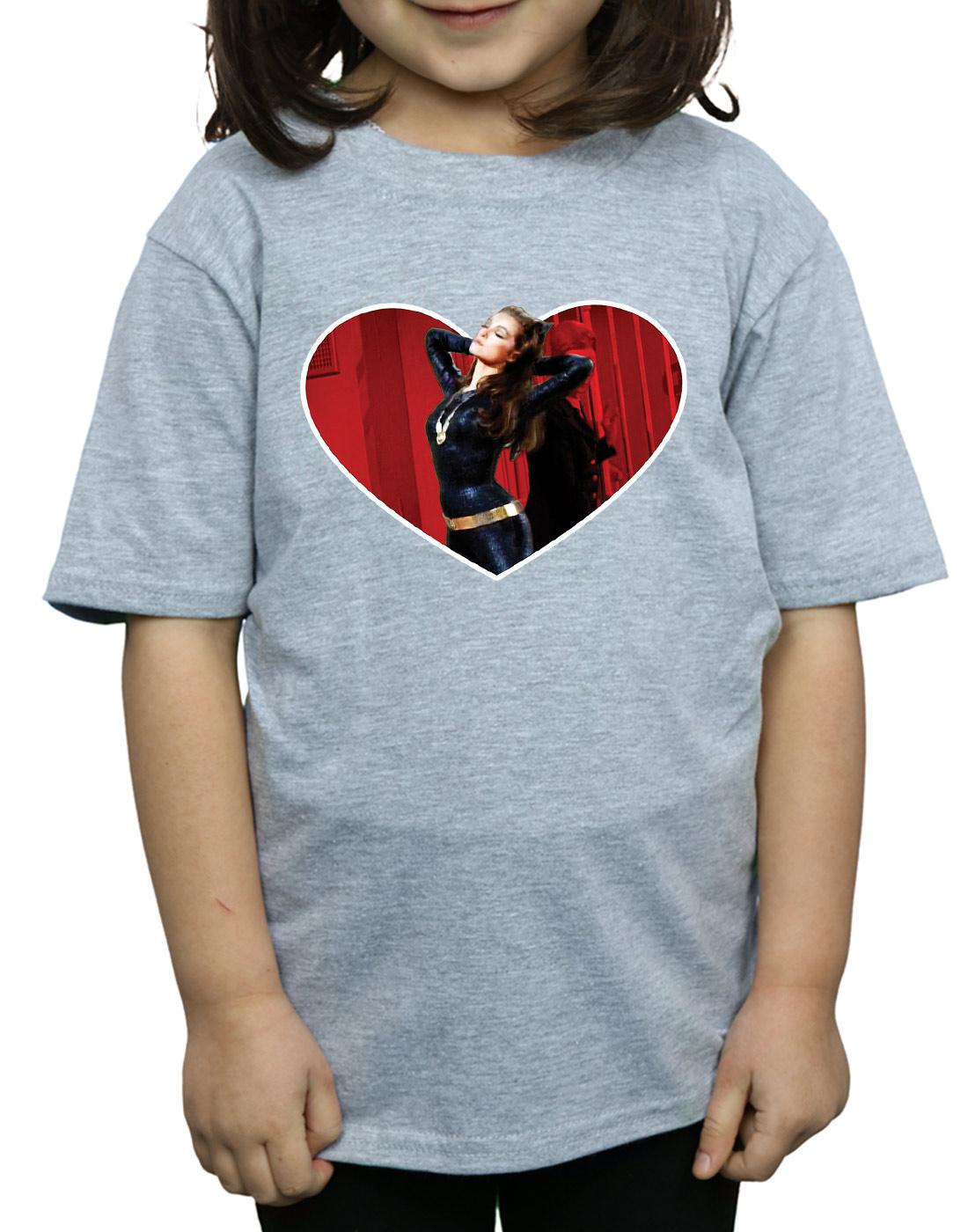 Sports Grey - Side - DC Comics Girls Batman TV Series Catwoman Heart Cotton T-Shirt