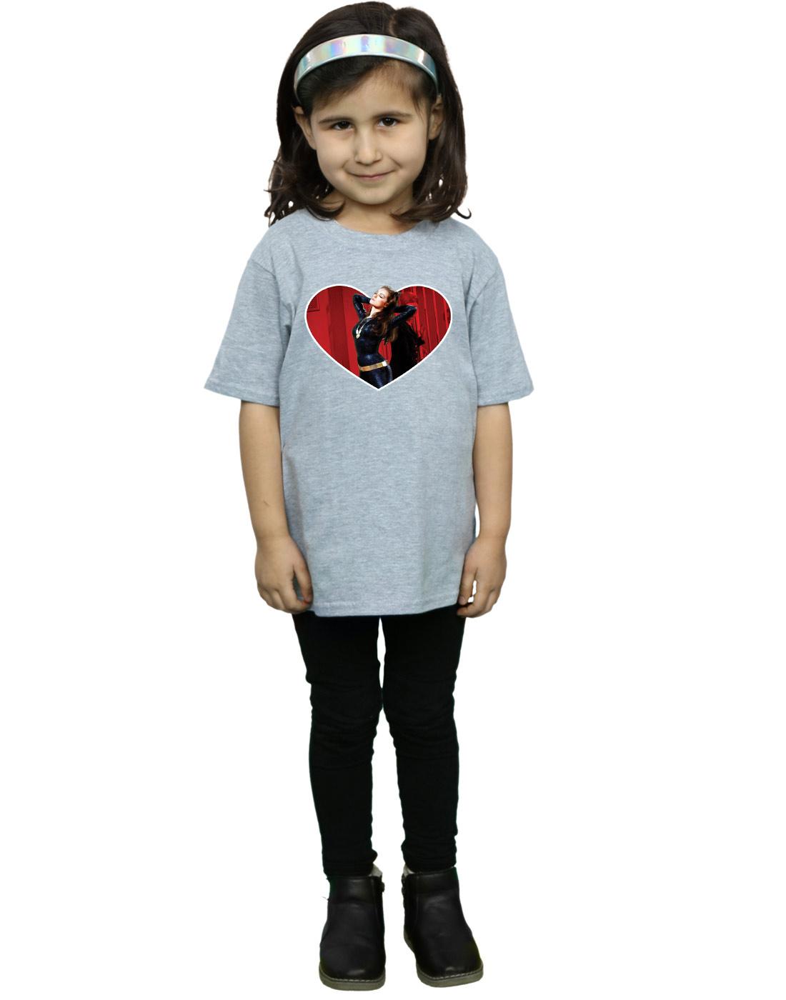 Sports Grey - Lifestyle - DC Comics Girls Batman TV Series Catwoman Heart Cotton T-Shirt