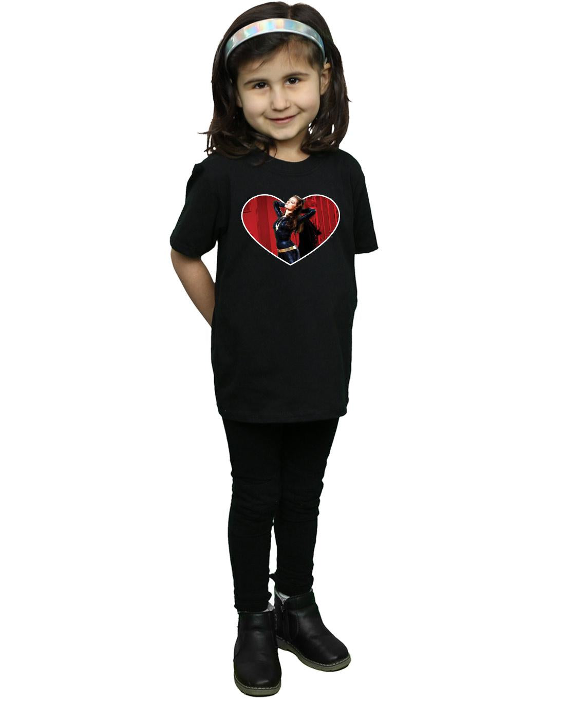 Black - Lifestyle - DC Comics Girls Batman TV Series Catwoman Heart Cotton T-Shirt
