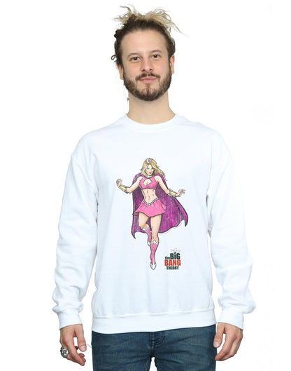 White - Back - The Big Bang Theory Mens Penny Superhero Cotton Sweatshirt