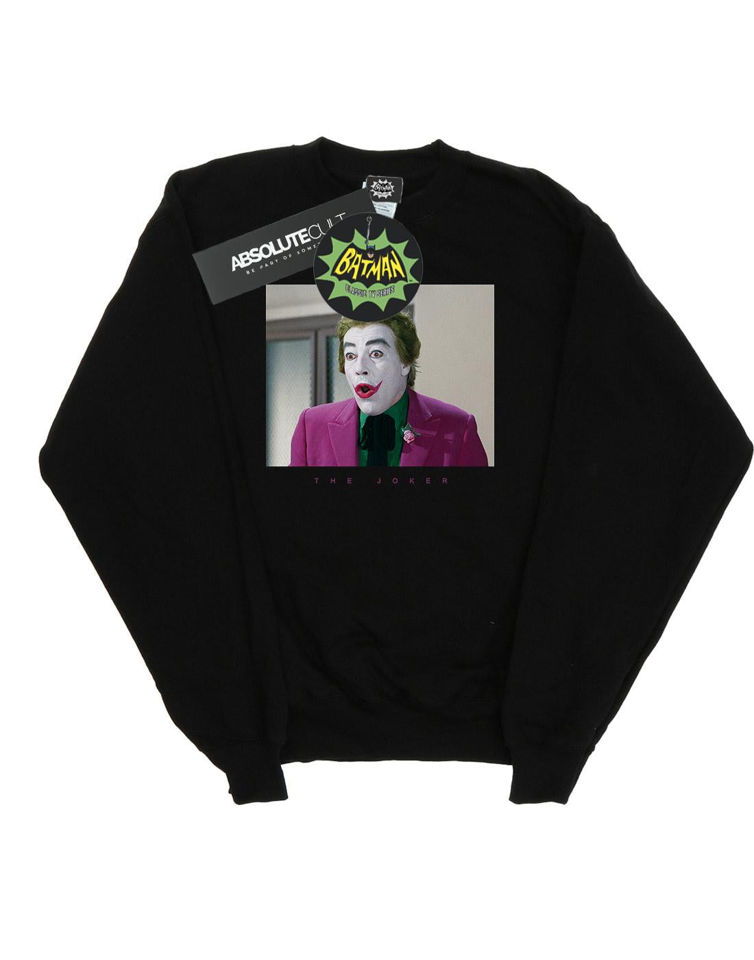 Black - Front - DC Comics Womens-Ladies Batman TV Series Joker Photograph Sweatshirt