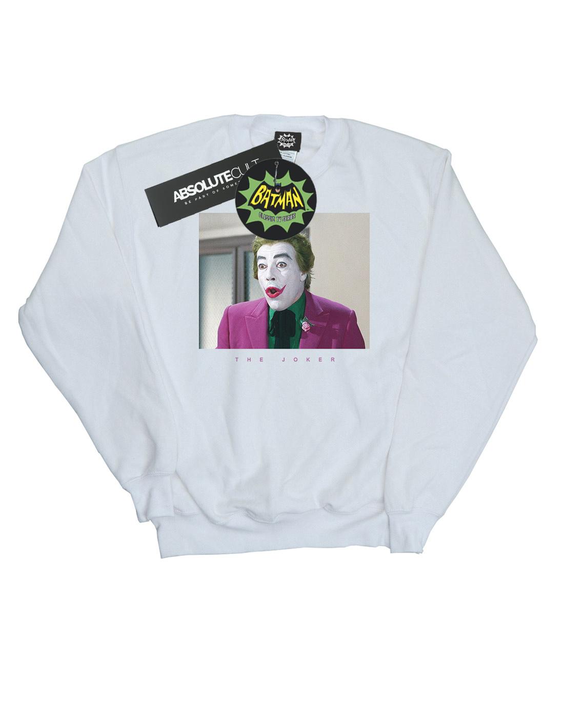 White - Front - DC Comics Womens-Ladies Batman TV Series Joker Photograph Sweatshirt