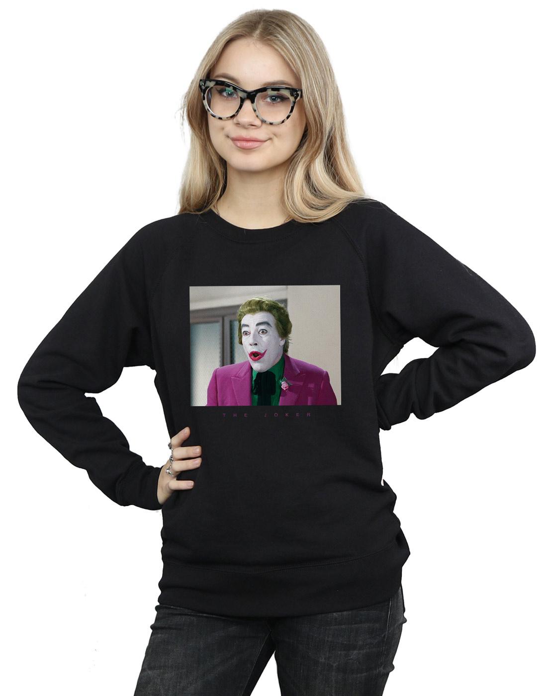 Black - Side - DC Comics Womens-Ladies Batman TV Series Joker Photograph Sweatshirt