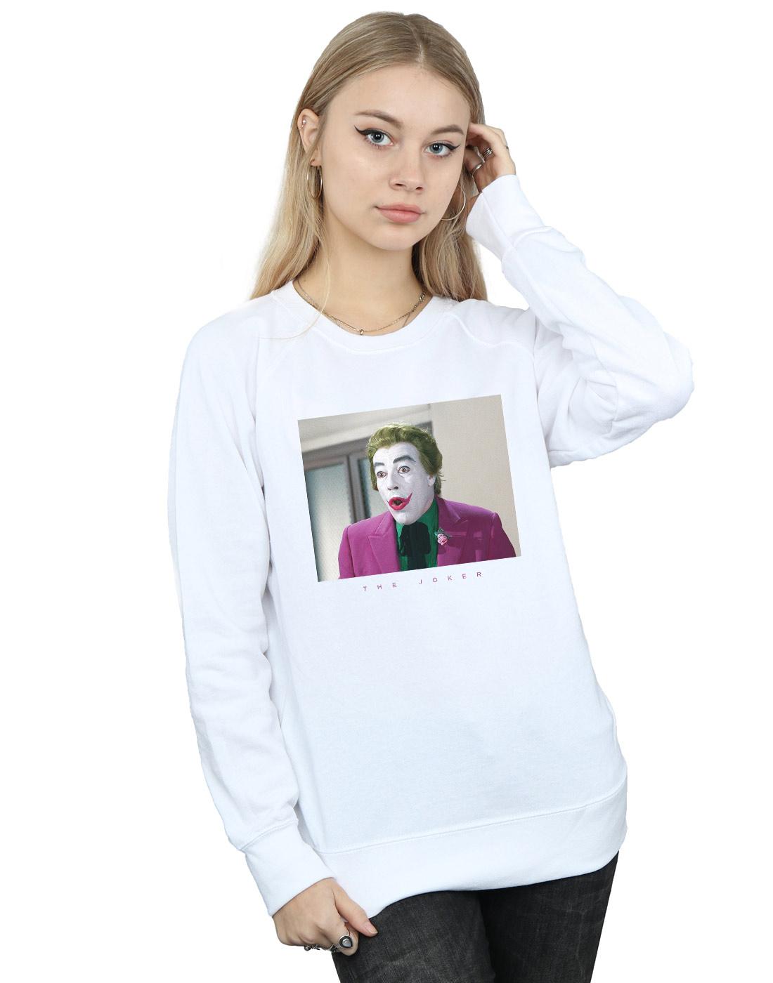 White - Back - DC Comics Womens-Ladies Batman TV Series Joker Photograph Sweatshirt