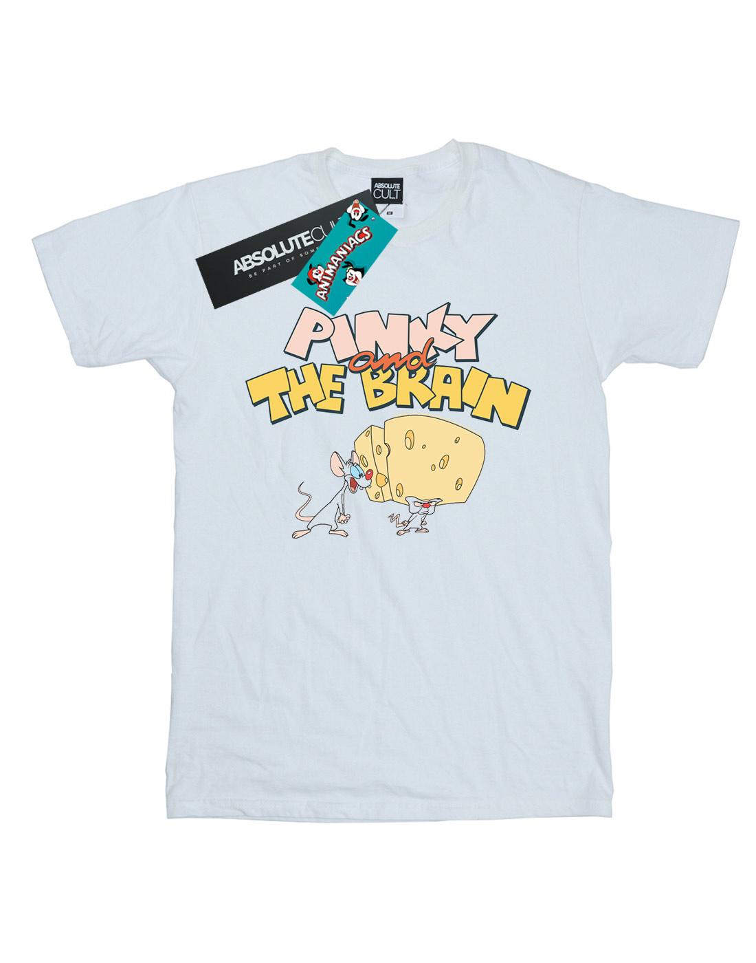 White - Front - Animaniacs Mens Pinky And The Brain Cheese Head T-Shirt