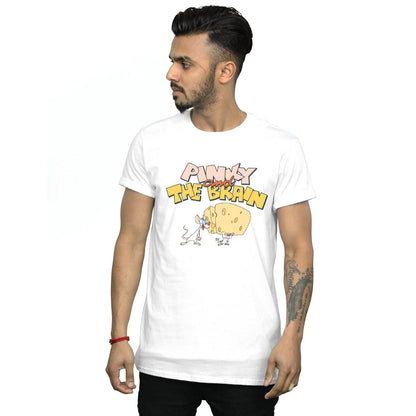 White - Back - Animaniacs Mens Pinky And The Brain Cheese Head T-Shirt