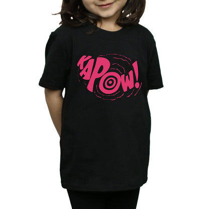 Black - Side - DC Comics Girls Batman TV Series Kapow Cotton T-Shirt
