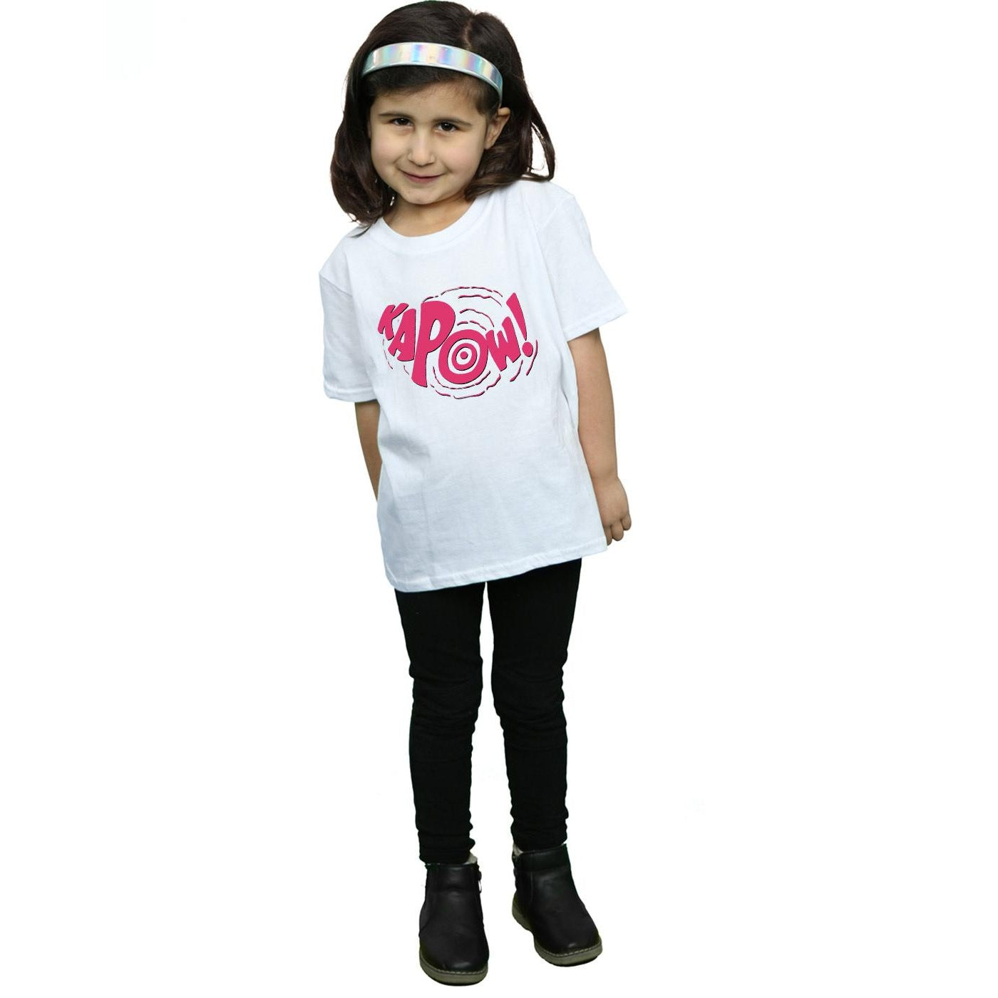 White - Lifestyle - DC Comics Girls Batman TV Series Kapow Cotton T-Shirt