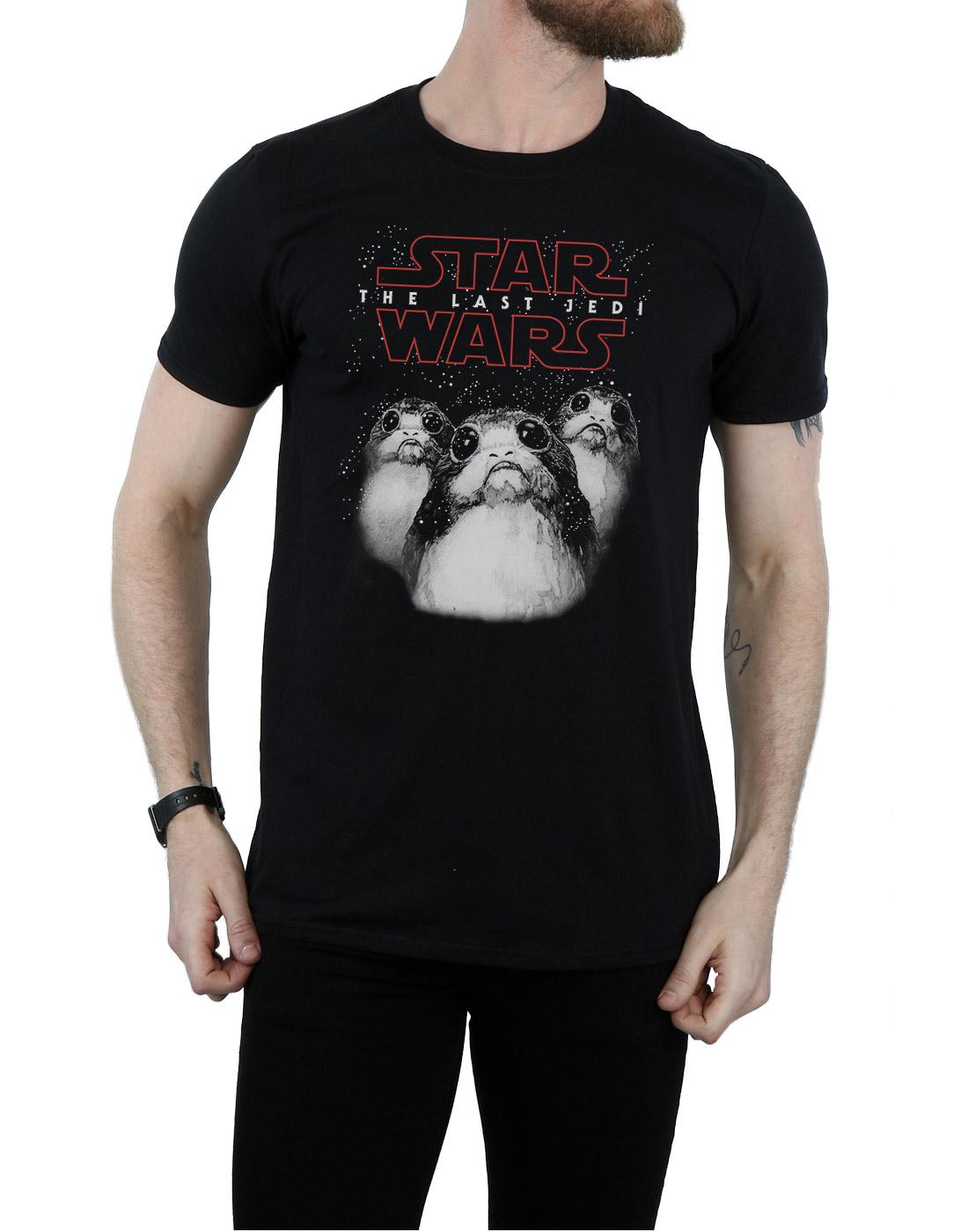 Black - Pack Shot - Star Wars: The Last Jedi Mens Porg Cotton T-Shirt