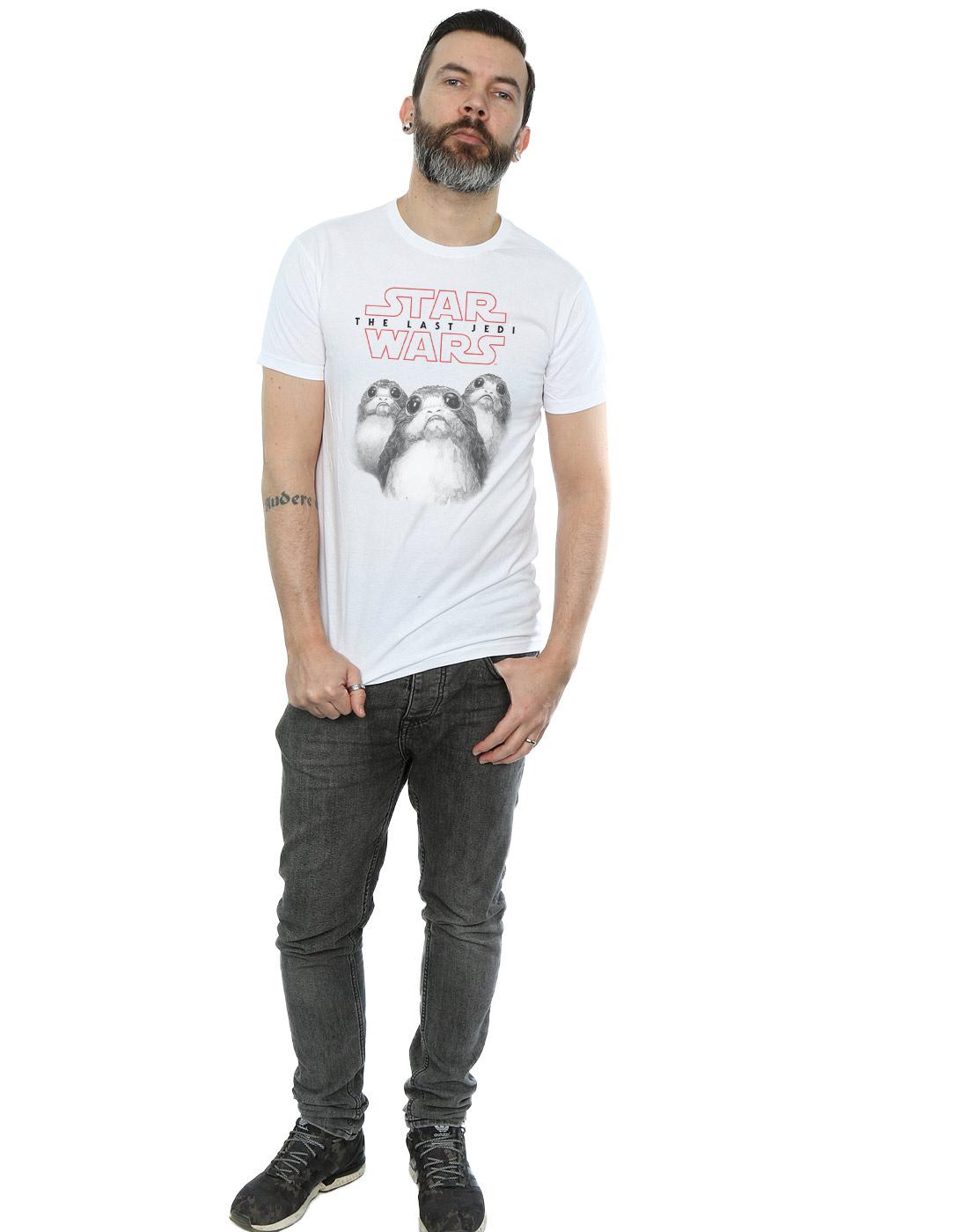 White - Close up - Star Wars: The Last Jedi Mens Porg Cotton T-Shirt