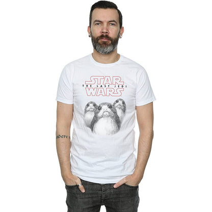 White - Back - Star Wars: The Last Jedi Mens Porg Cotton T-Shirt