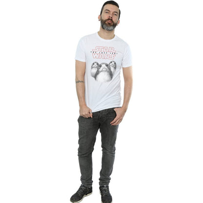 White - Side - Star Wars: The Last Jedi Mens Porg Cotton T-Shirt