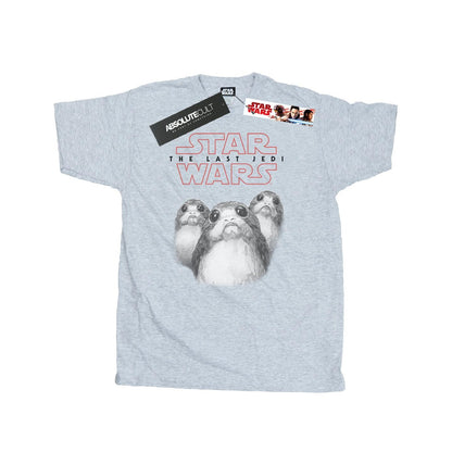 Sports Grey - Front - Star Wars: The Last Jedi Mens Porg Cotton T-Shirt