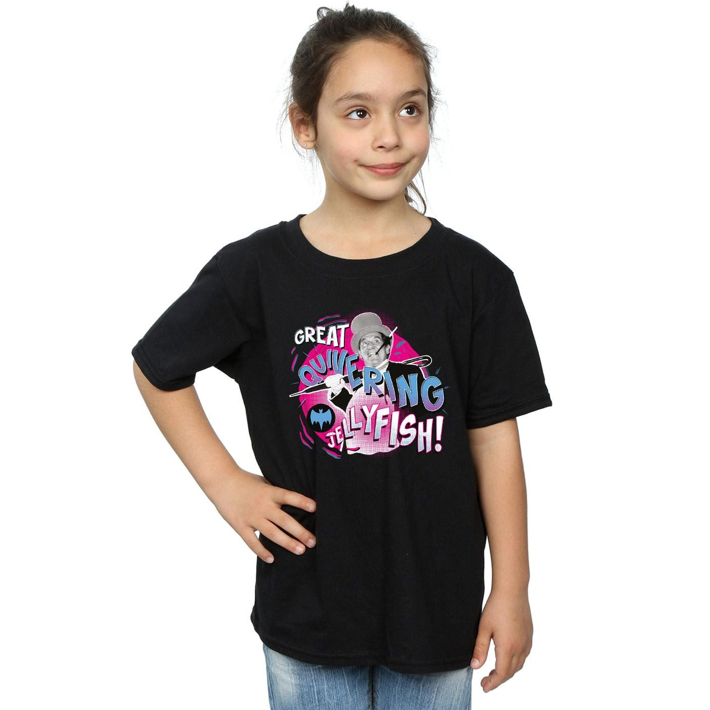 Black - Back - DC Comics Girls Batman TV Series The Penguin Jellyfish Cotton T-Shirt