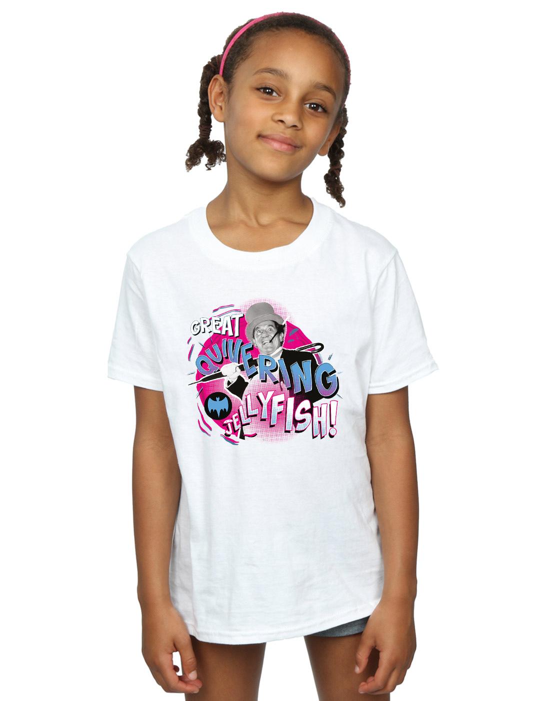 White - Back - DC Comics Girls Batman TV Series The Penguin Jellyfish Cotton T-Shirt