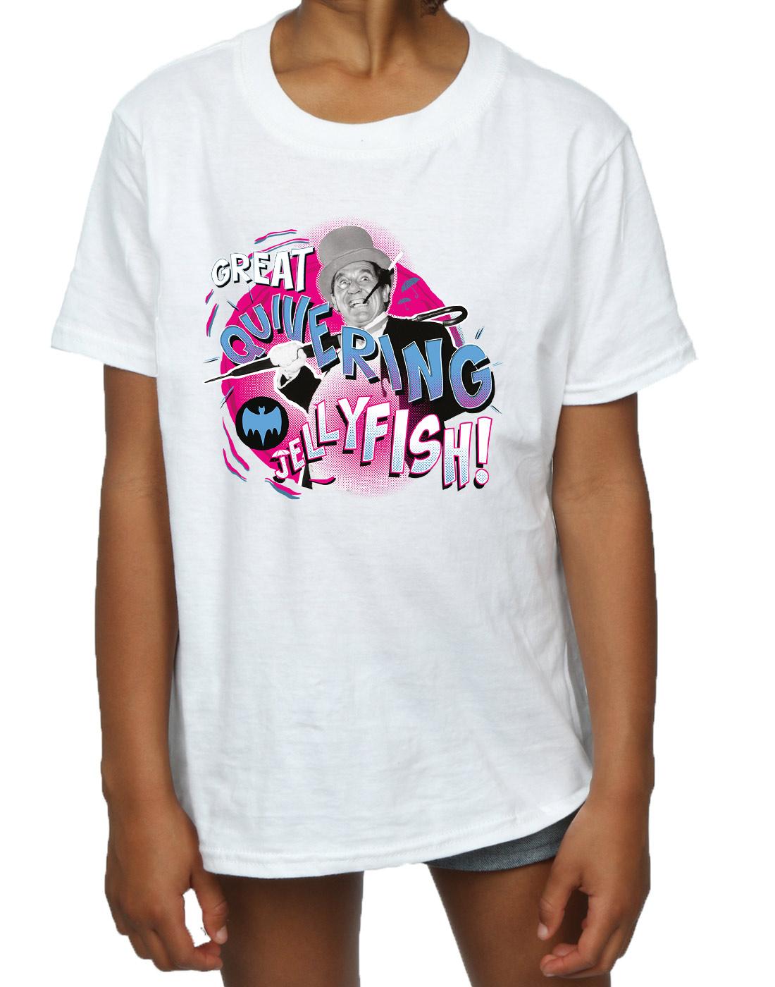 White - Side - DC Comics Girls Batman TV Series The Penguin Jellyfish Cotton T-Shirt