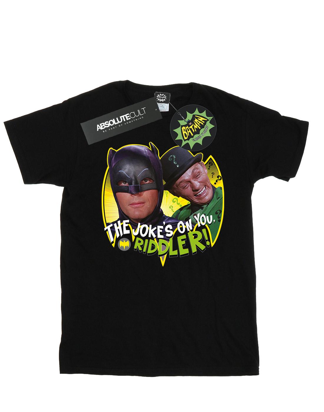 Black - Front - DC Comics Girls Batman TV Series The Riddler Joke Cotton T-Shirt