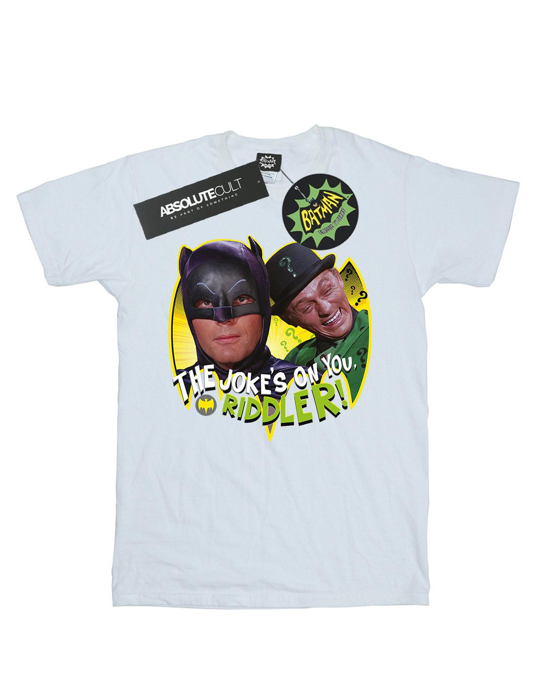 White - Front - DC Comics Girls Batman TV Series The Riddler Joke Cotton T-Shirt