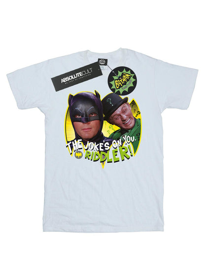 White - Front - DC Comics Girls Batman TV Series The Riddler Joke Cotton T-Shirt