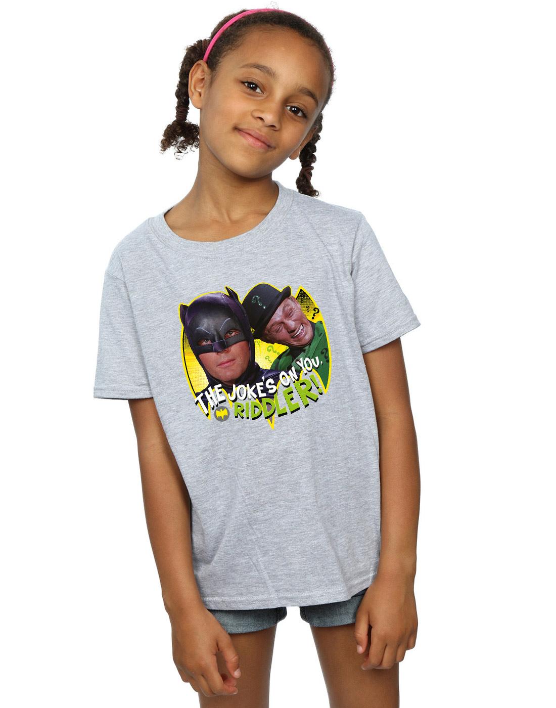 Sports Grey - Back - DC Comics Girls Batman TV Series The Riddler Joke Cotton T-Shirt