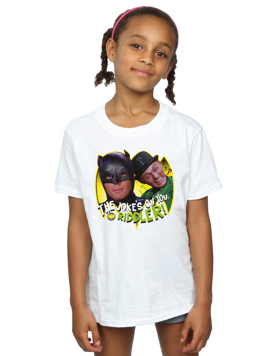 White - Back - DC Comics Girls Batman TV Series The Riddler Joke Cotton T-Shirt
