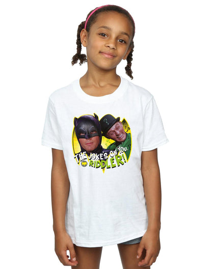 White - Back - DC Comics Girls Batman TV Series The Riddler Joke Cotton T-Shirt