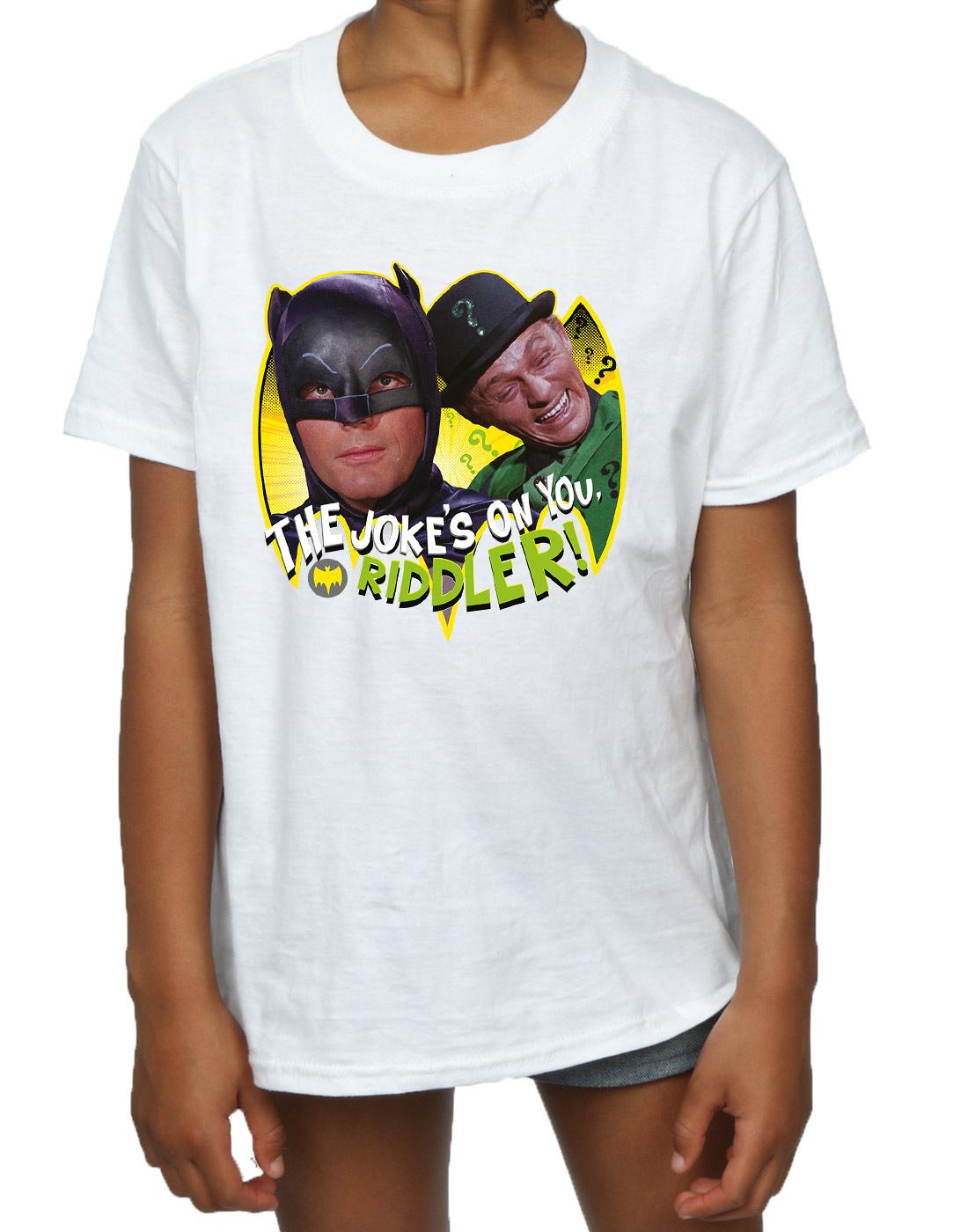 White - Side - DC Comics Girls Batman TV Series The Riddler Joke Cotton T-Shirt