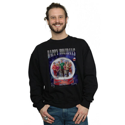 Black - Back - The Big Bang Theory Mens Happy Holidays Cotton Sweatshirt