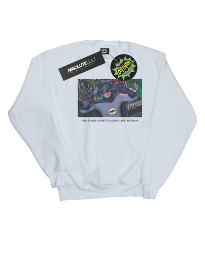 White - Front - DC Comics Womens-Ladies Batman TV Series Mean Cape Sweatshirt