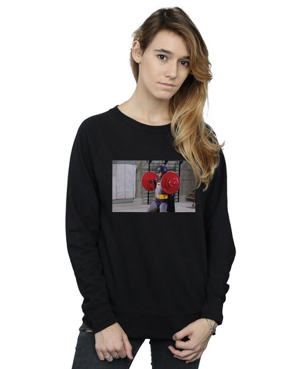 Black - Back - DC Comics Womens-Ladies Batman TV Series Bat Gains Sweatshirt