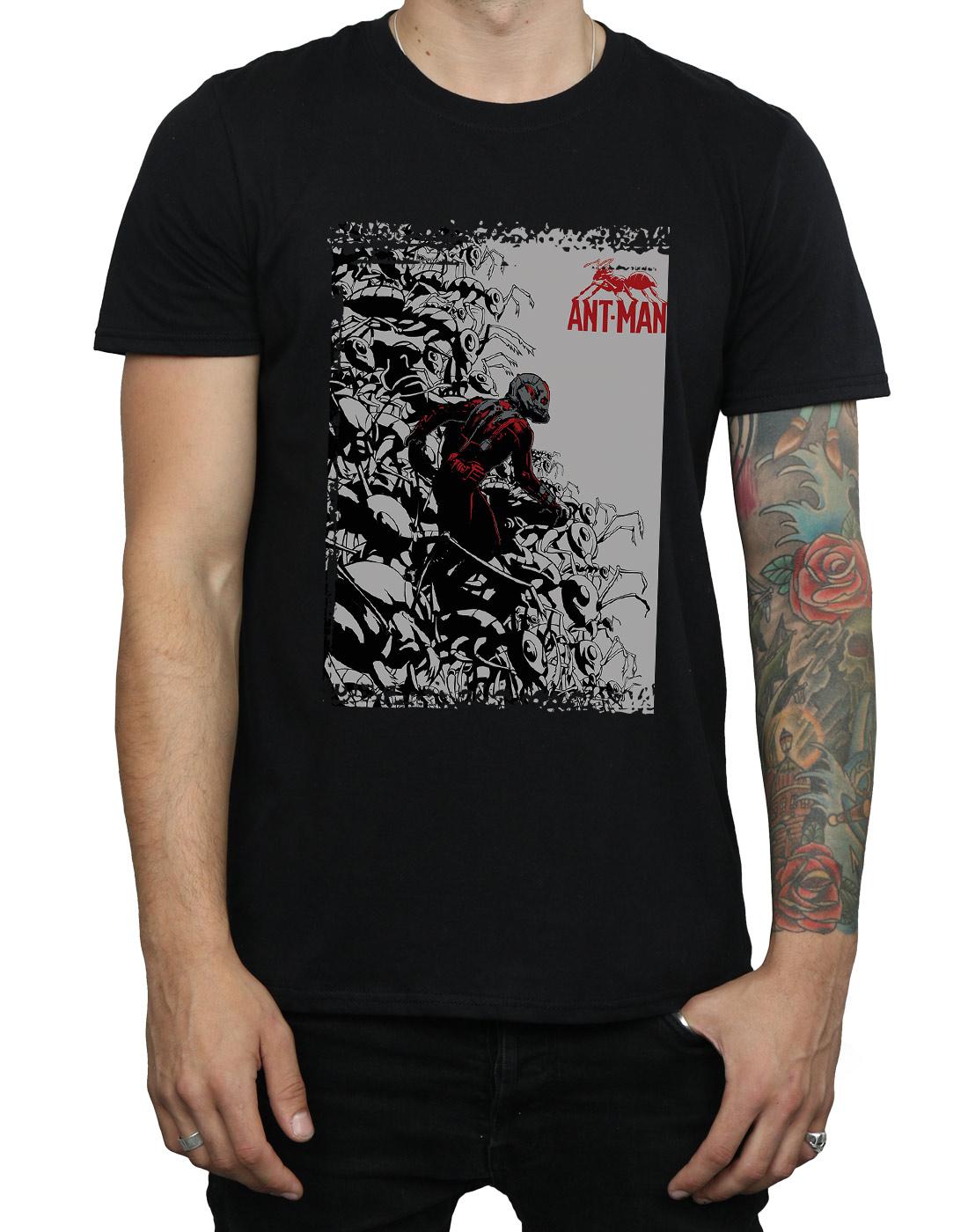 Black - Side - Marvel Mens Ant-Man Army T-Shirt