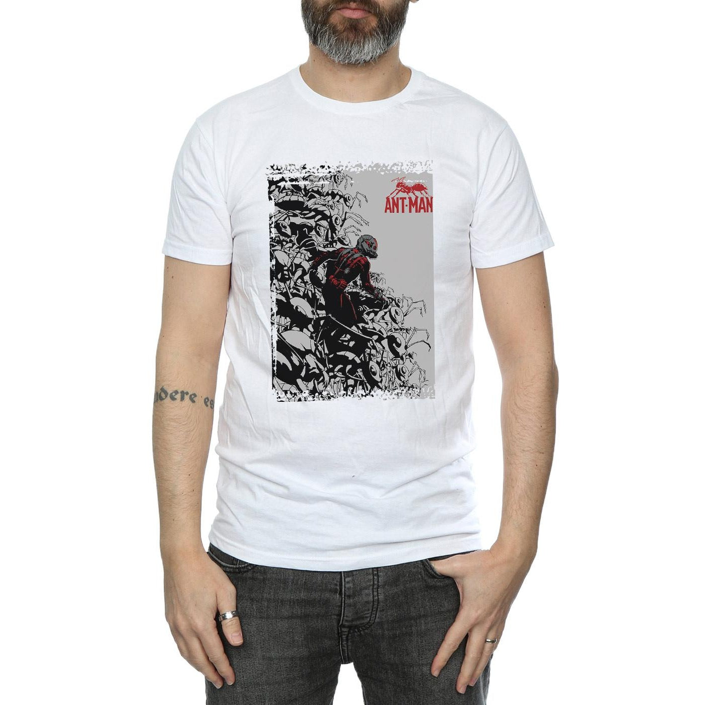 White - Side - Marvel Mens Ant-Man Army T-Shirt