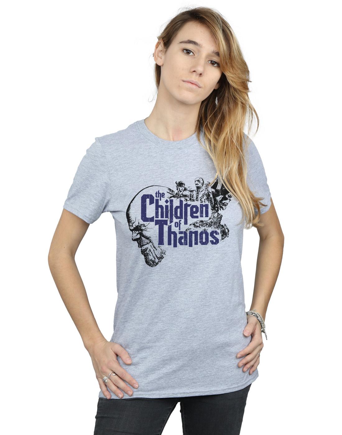 Sports Grey - Back - Marvel Womens-Ladies Avengers Infinity War Children Of Thanos Cotton Boyfriend T-Shirt