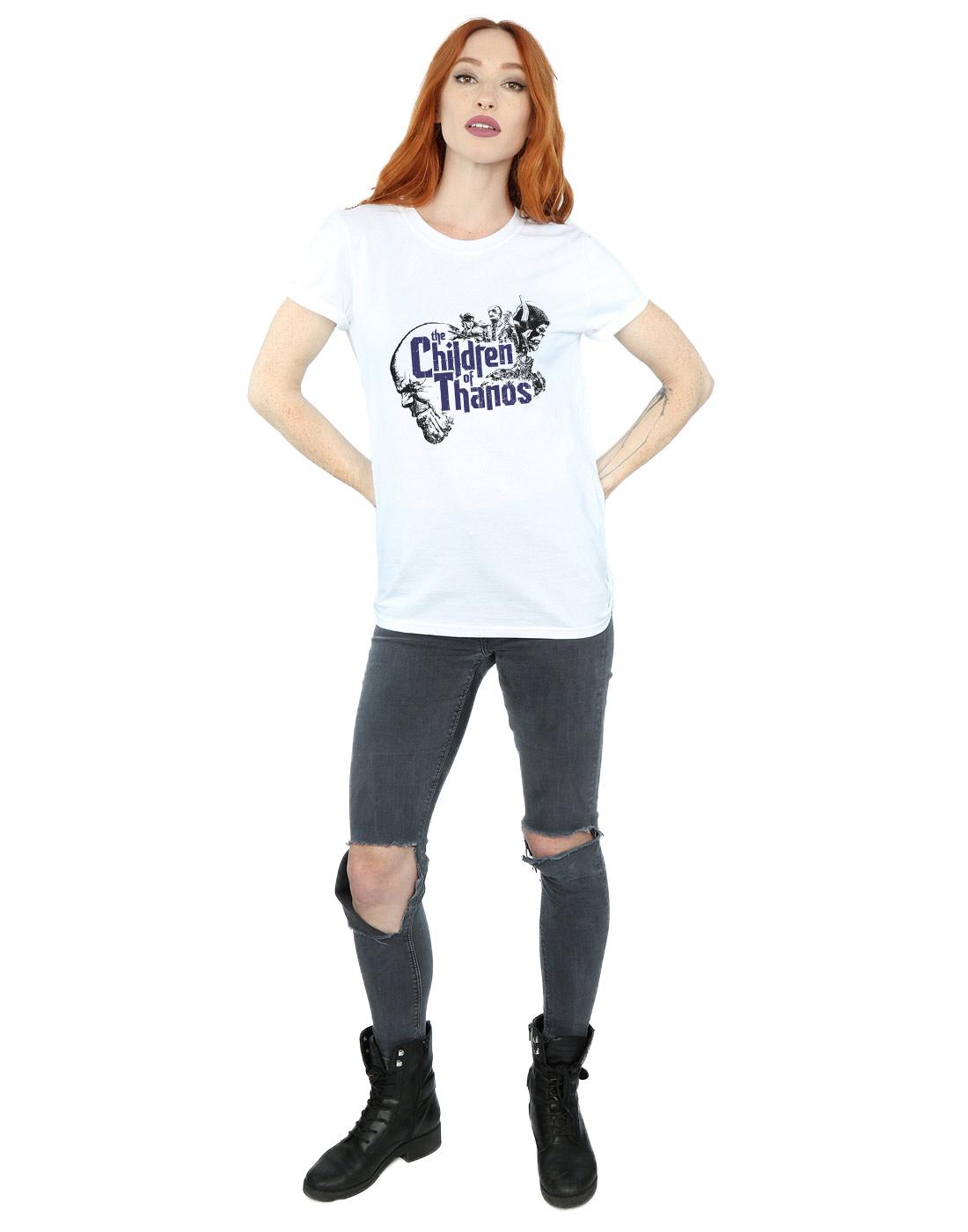 White - Lifestyle - Marvel Womens-Ladies Avengers Infinity War Children Of Thanos Cotton Boyfriend T-Shirt