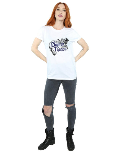White - Lifestyle - Marvel Womens-Ladies Avengers Infinity War Children Of Thanos Cotton Boyfriend T-Shirt