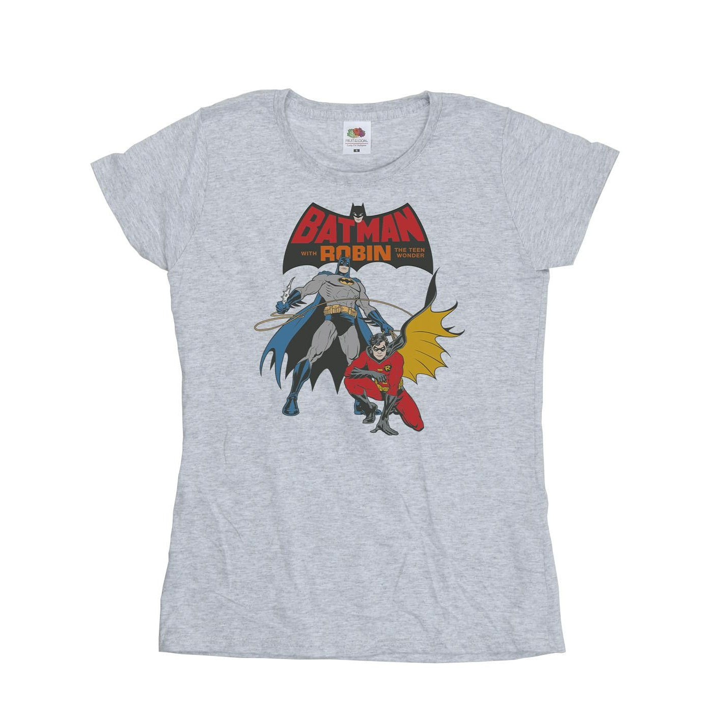 Sports Grey - Front - DC Comics Womens-Ladies Batman And Robin Cotton T-Shirt